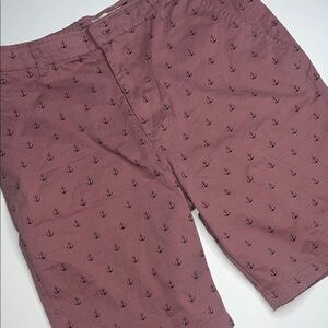 Men's Anchor Print Flat Front Shorts